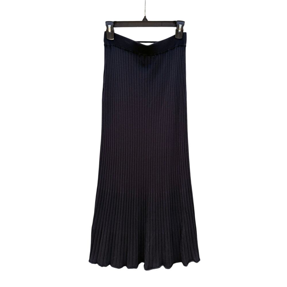 MODERN CITIZEN Black Ribbed Midi Column Skirt Pencil Skirt Large L
